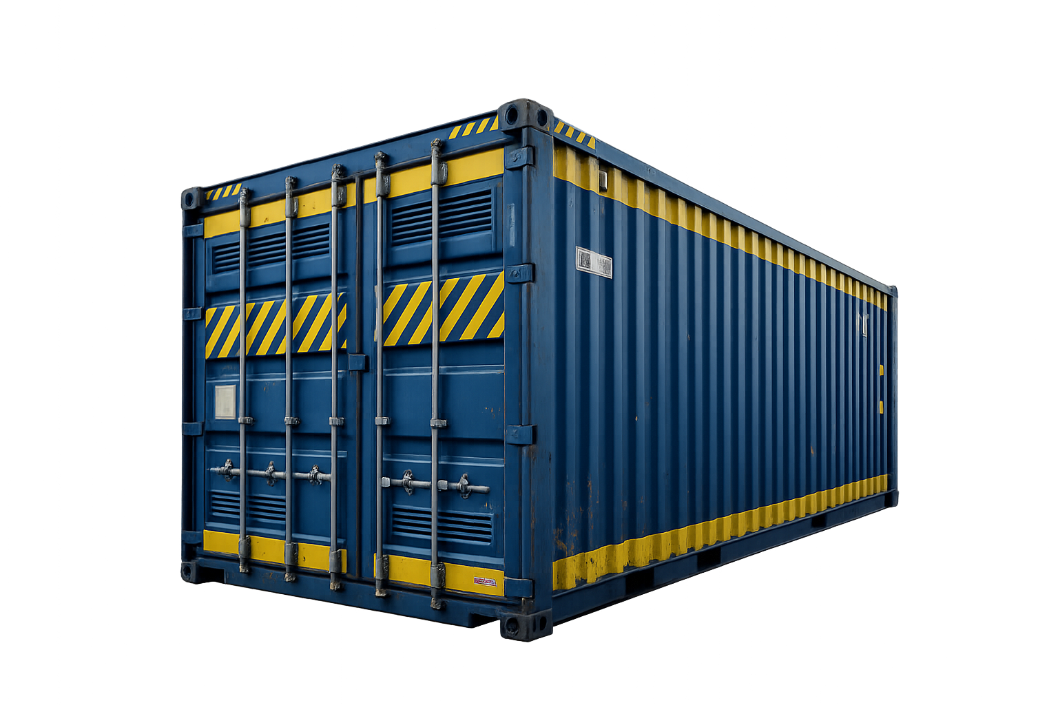 Mavi konteynerin detaylı görüntüsü