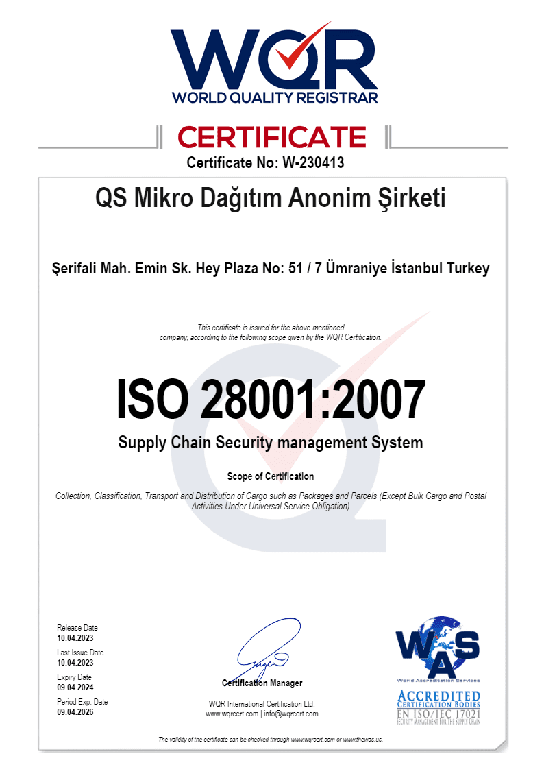 QS Mikro 28001 ENG 2023 SUUPLY CHAIN SECURITY MANAGEMENT SYSTEM